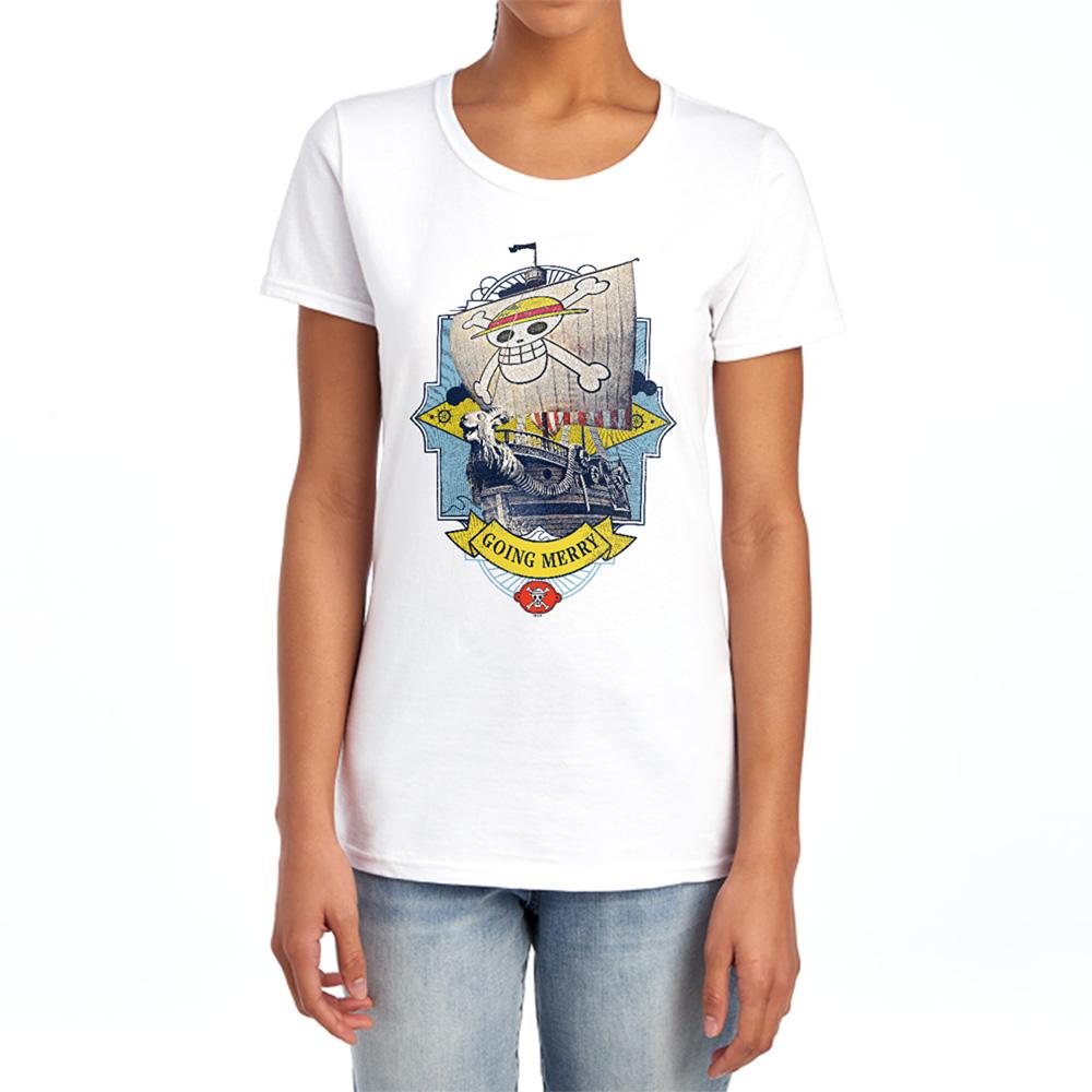 White - Lifestyle - One Piece Womens-Ladies Going Merry Fitted T-Shirt
