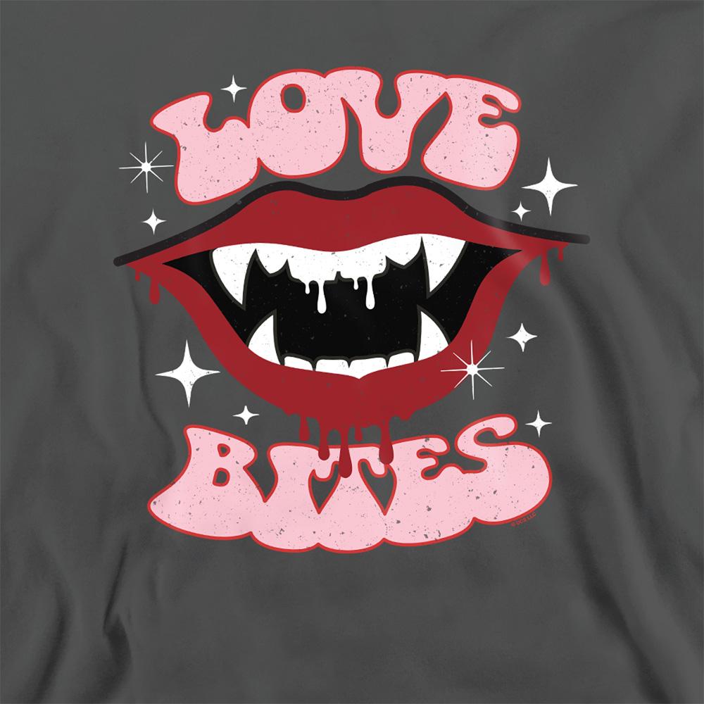Charcoal - Side - Universal Monsters Unisex Adult Love Bites Dracula Valentine`s Day Sweatshirt