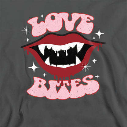Charcoal - Side - Universal Monsters Unisex Adult Love Bites Dracula Valentine`s Day Sweatshirt