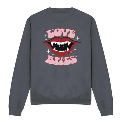 Charcoal - Front - Universal Monsters Unisex Adult Love Bites Dracula Valentine`s Day Sweatshirt