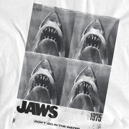 White - Side - Jaws Unisex Adult 1975 Copier T-Shirt