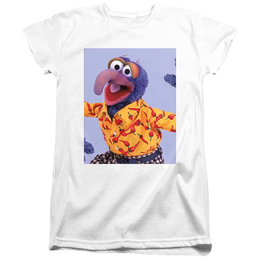 White - Front - The Muppets Womens-Ladies Gonzo Pose Ringspun Cotton Fitted T-Shirt