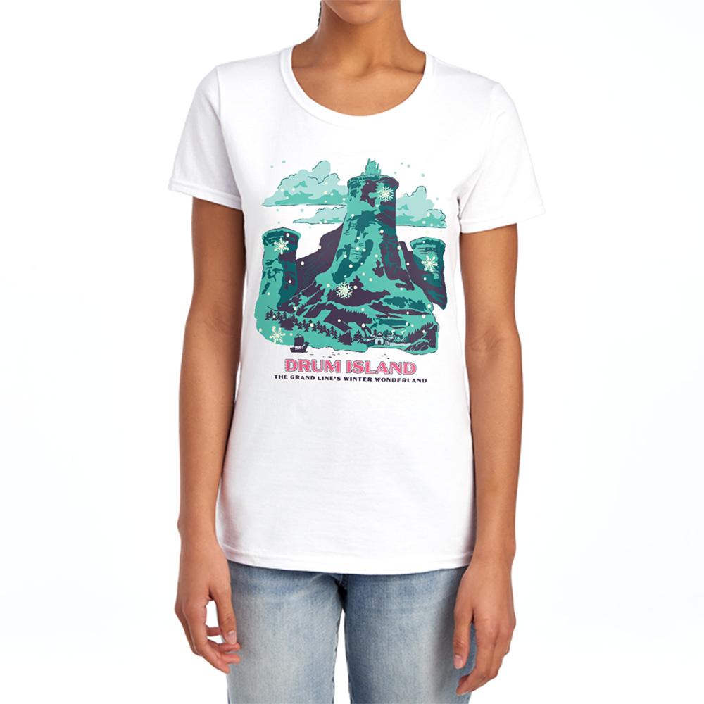 White - Lifestyle - One Piece Womens-Ladies Drum Island Winter Wonderland Fitted T-Shirt