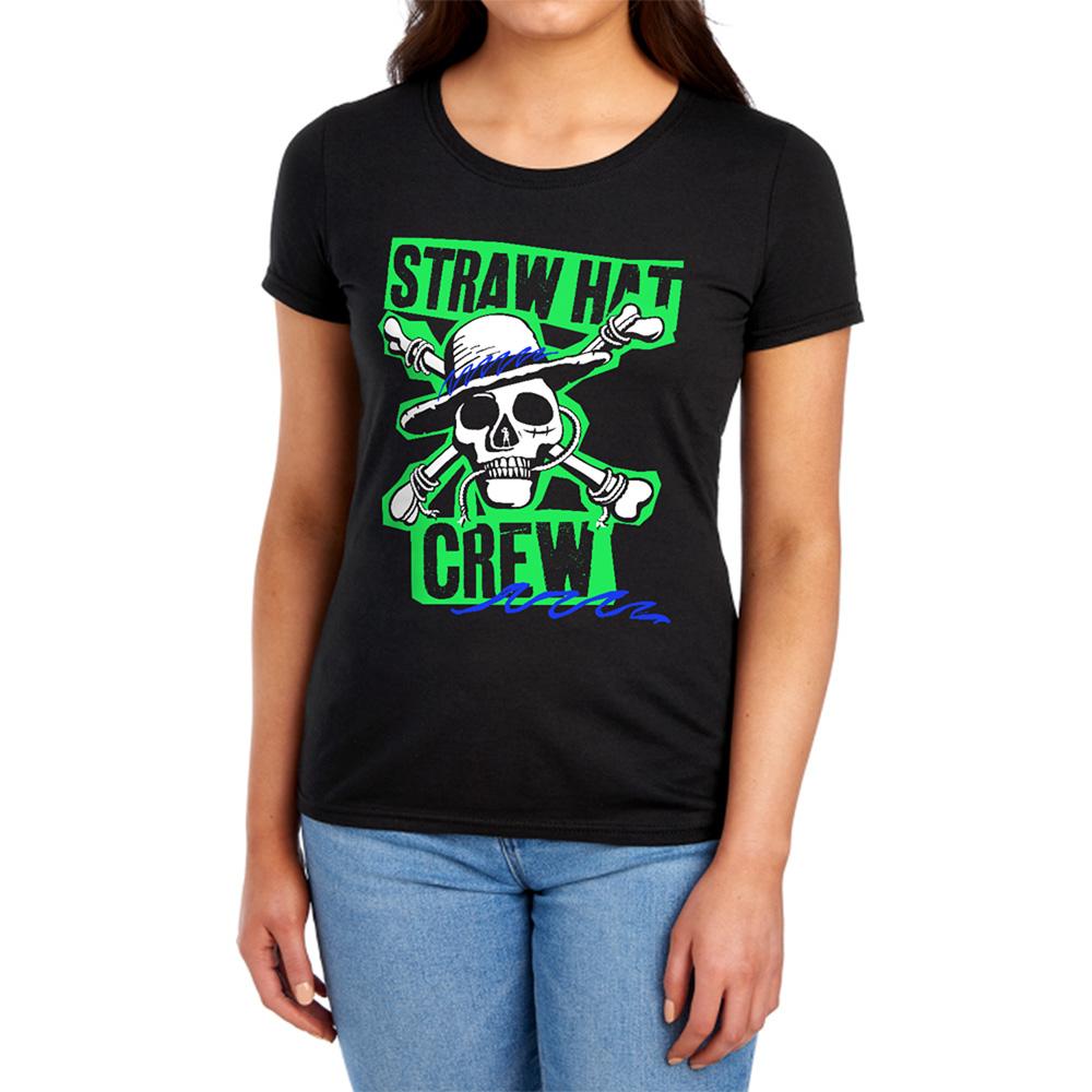 Black - Lifestyle - One Piece Womens-Ladies Straw Hat Fitted T-Shirt
