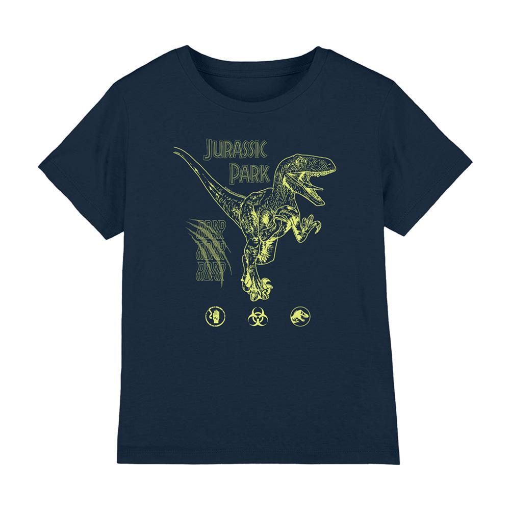 Navy - Front - Jurassic Park Childrens-Kids Roar T-Shirt