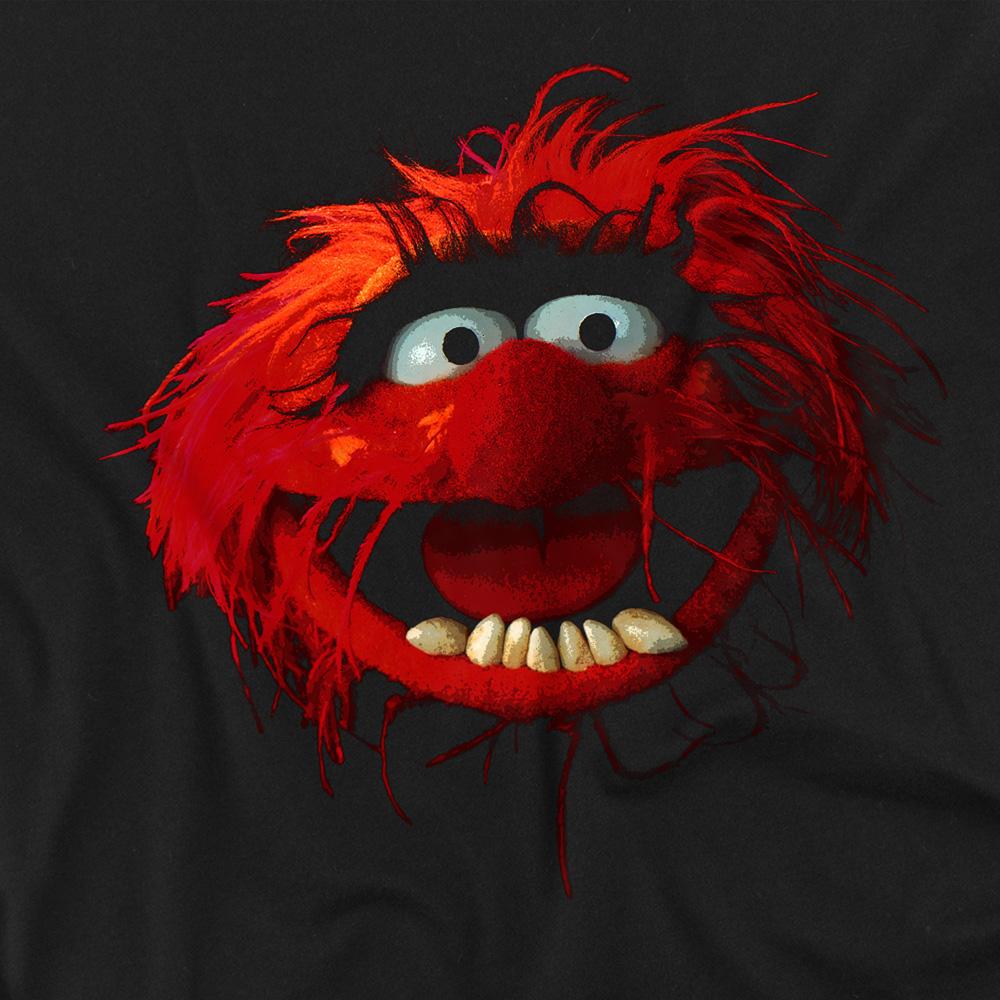 Black - Side - The Muppets Womens-Ladies Animal Drummer Fitted T-Shirt
