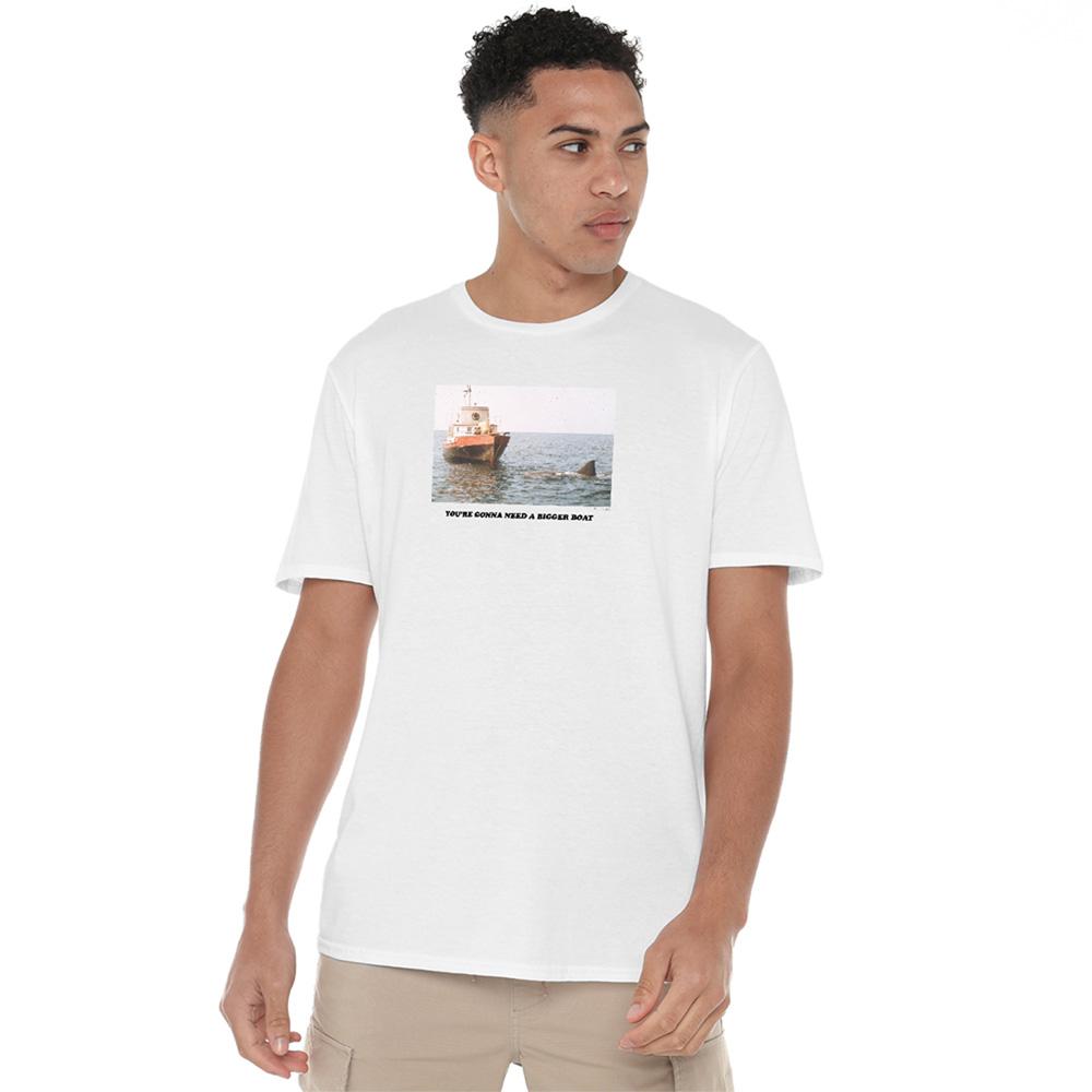 White - Lifestyle - Jaws Unisex Adult Bigger Boat Ringspun Cotton T-Shirt