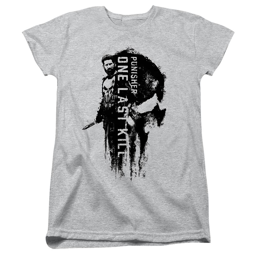 Athletic Heather - Front - The Punisher: One Last Kill Womens-Ladies Frank Castle Fitted T-Shirt
