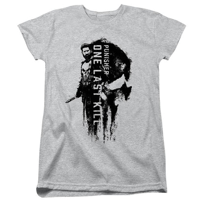 Athletic Heather - Front - The Punisher: One Last Kill Womens-Ladies Frank Castle Fitted T-Shirt