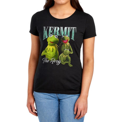 Black - Lifestyle - The Muppets Womens-Ladies Kermit Fitted T-Shirt