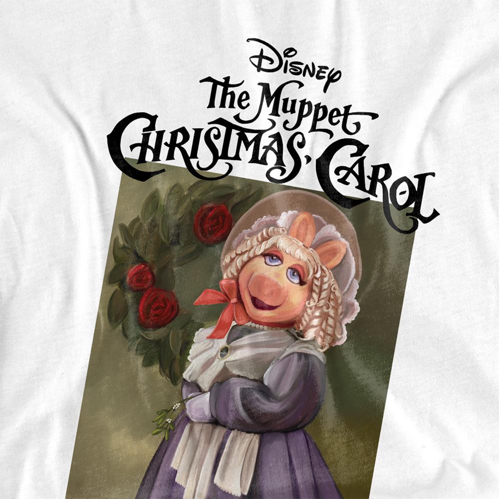 White - Side - The Muppets Christmas Carol Womens-Ladies Miss Piggy Ringspun Cotton Fitted T-Shirt