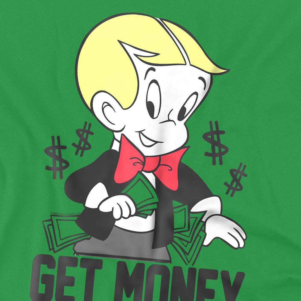 Kelly Green - Side - Richie Rich Unisex Adult Get Money Ringspun Cotton T-Shirt
