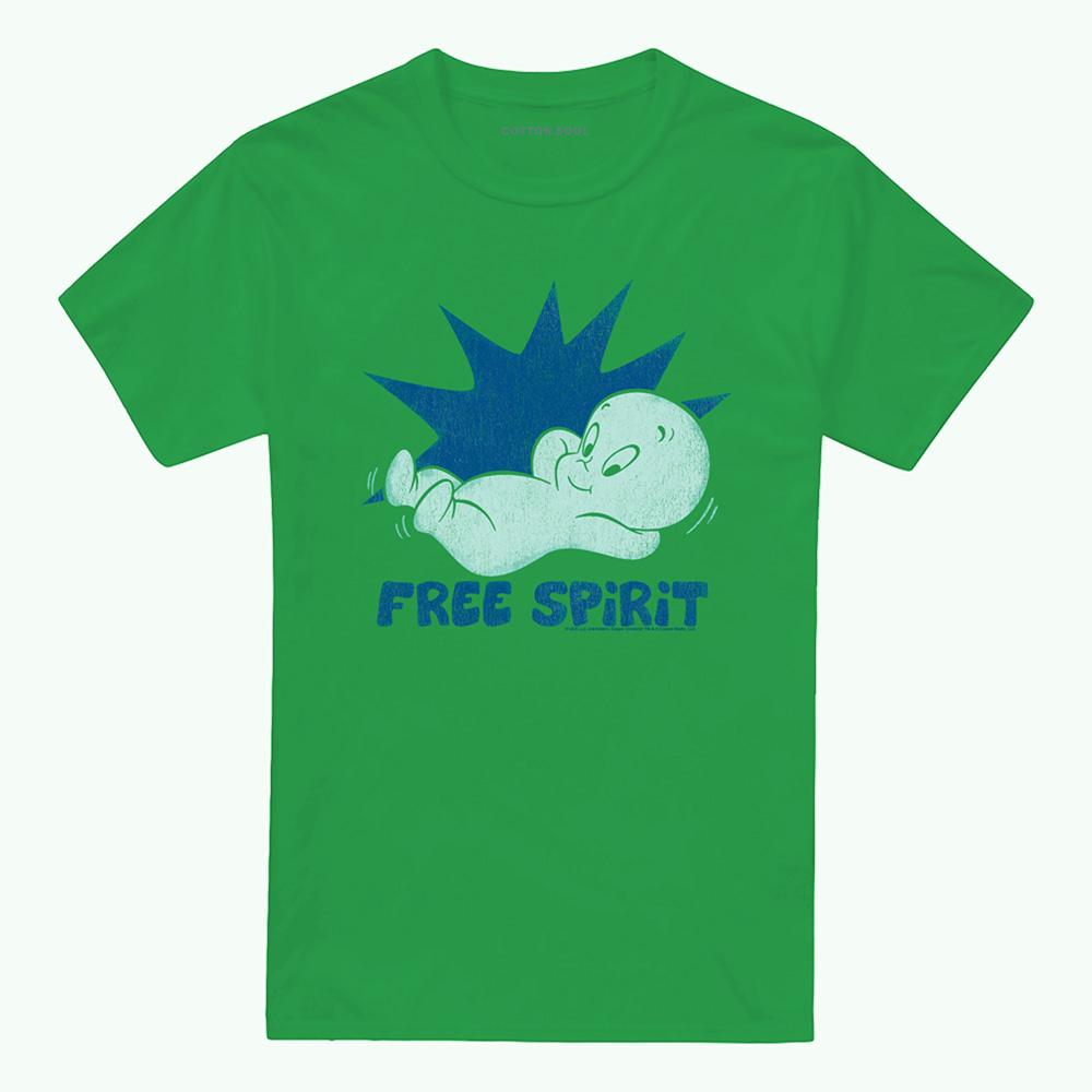 Kelly Green - Front - Casper The Friendly Ghost Unisex Adult Free Spirit T-Shirt