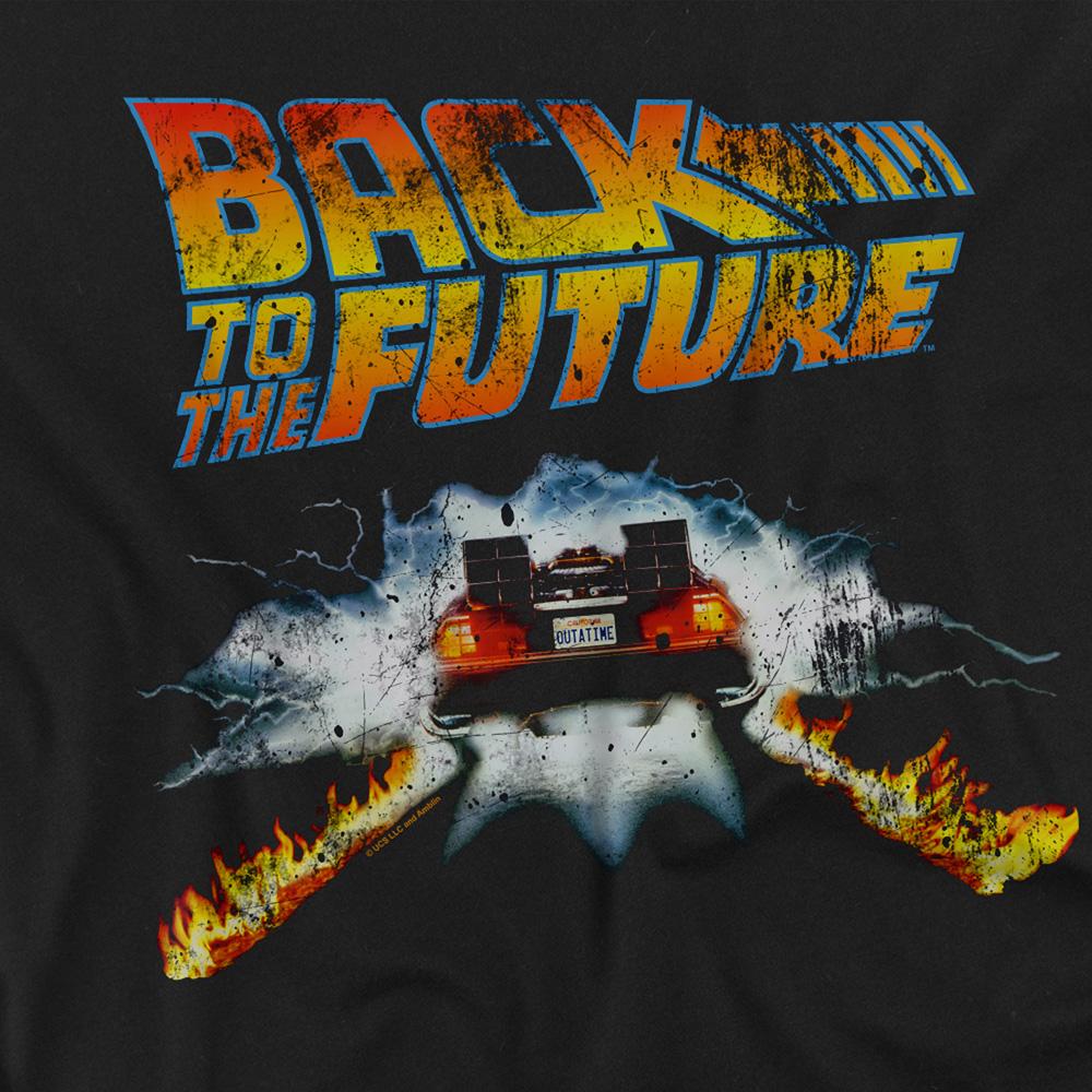 Black - Side - Back To The Future Unisex Adult Delorean Ringspun Cotton T-Shirt