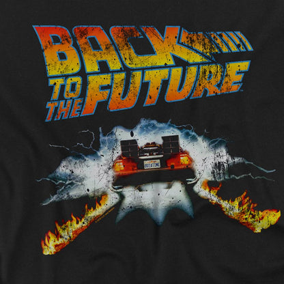 Black - Side - Back To The Future Unisex Adult Delorean Ringspun Cotton T-Shirt