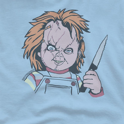 Light Blue - Side - Chucky Unisex Adult Knife Ringspun Cotton T-Shirt