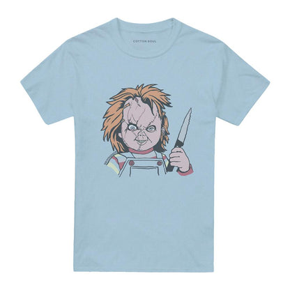 Light Blue - Front - Chucky Unisex Adult Knife Ringspun Cotton T-Shirt