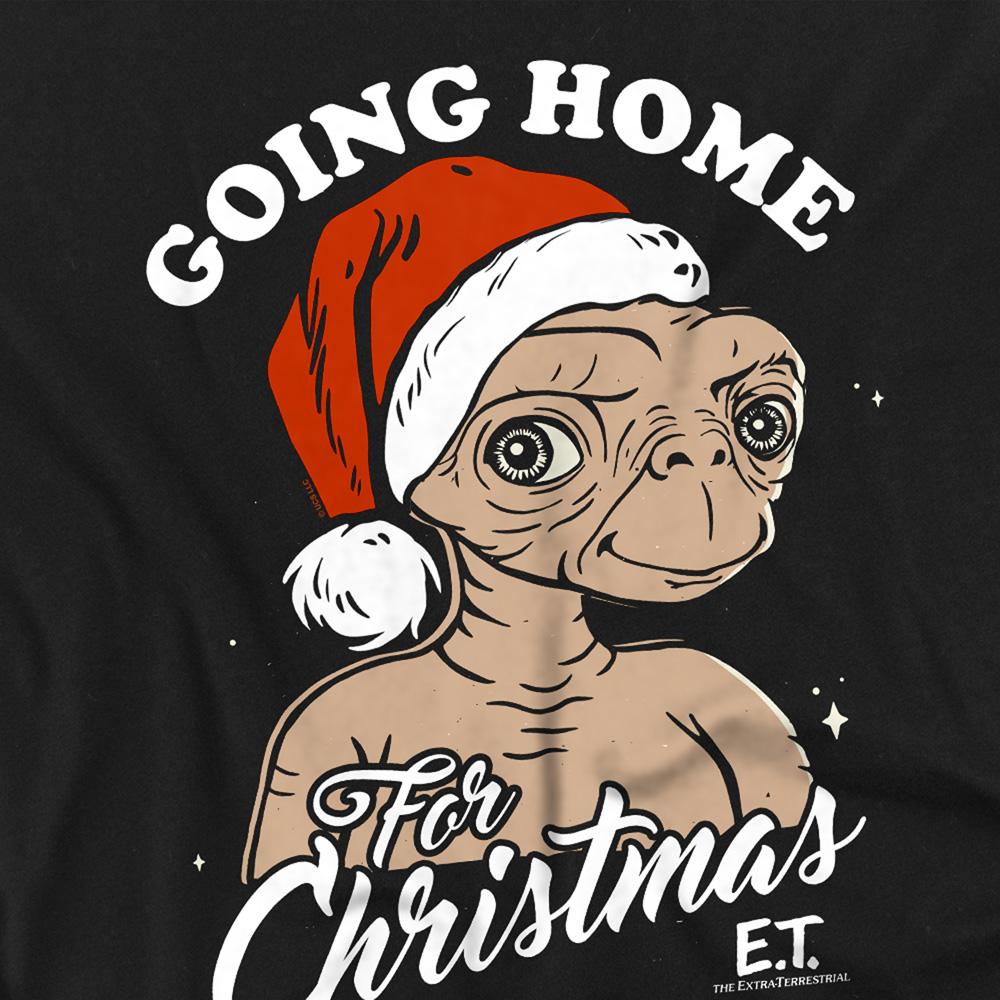 Black - Side - E.T Unisex Adult Home For Christmas Ringspun Cotton T-Shirt