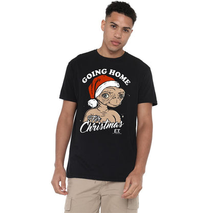 Black - Lifestyle - E.T Unisex Adult Home For Christmas Ringspun Cotton T-Shirt