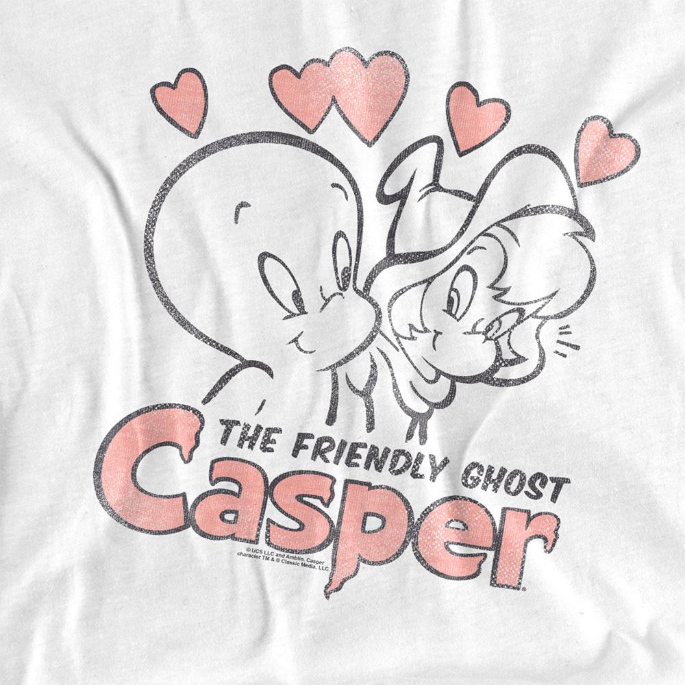 White - Side - Casper The Friendly Ghost Unisex Adult Love Ringspun Cotton T-Shirt