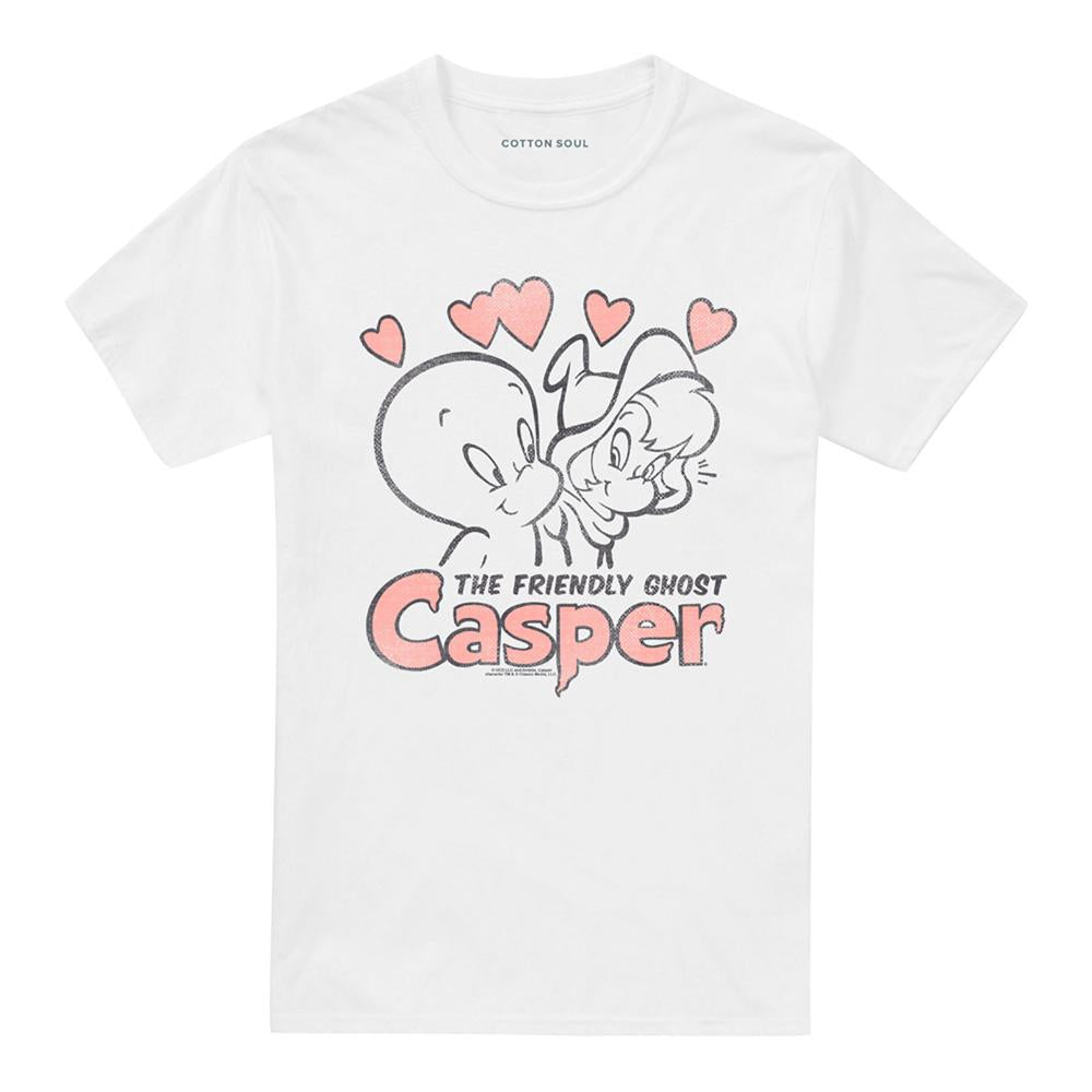 White - Front - Casper The Friendly Ghost Unisex Adult Love Ringspun Cotton T-Shirt