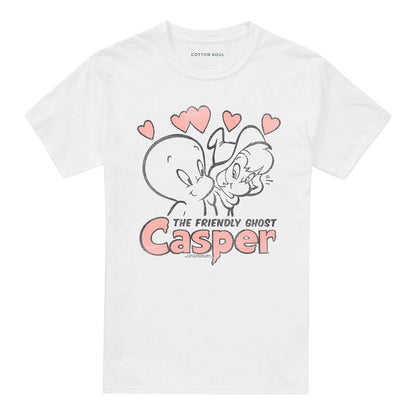 White - Front - Casper The Friendly Ghost Unisex Adult Love Ringspun Cotton T-Shirt