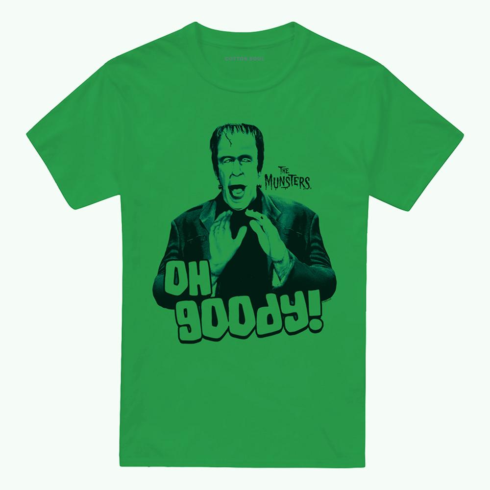 Kelly Green - Front - The Munsters Unisex Adult Herman Oh Goody Ringspun Cotton T-Shirt