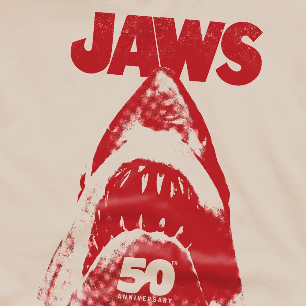 Sand - Side - Jaws Unisex Adult Poster Shark 50th T-Shirt