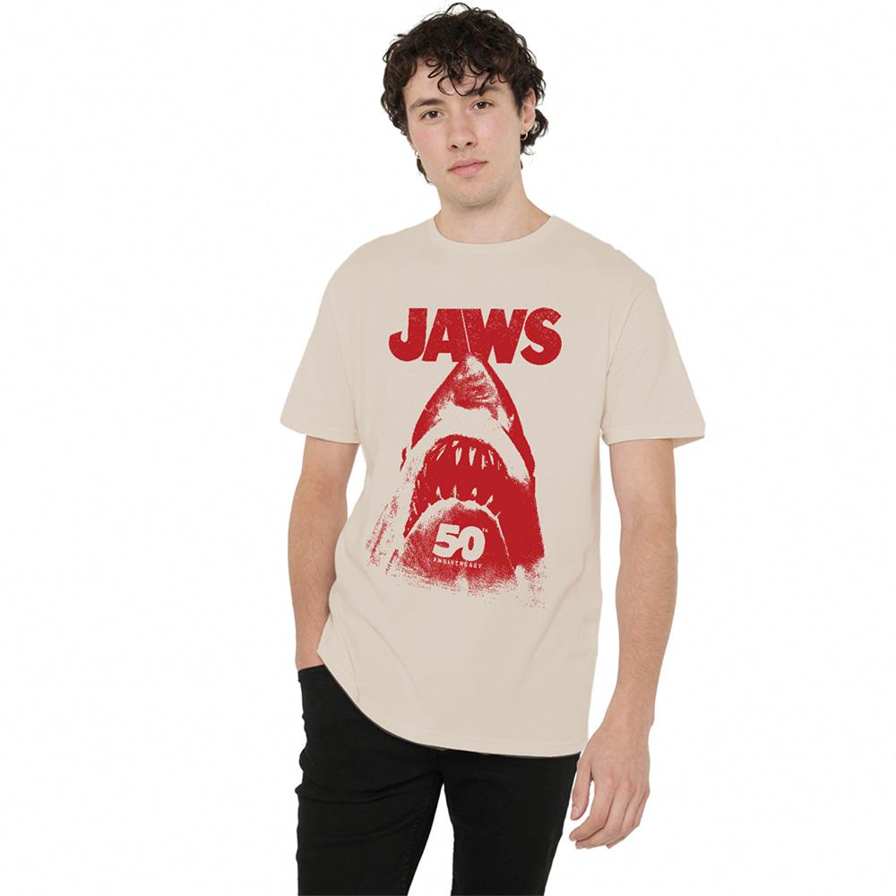Sand - Lifestyle - Jaws Unisex Adult Poster Shark 50th T-Shirt