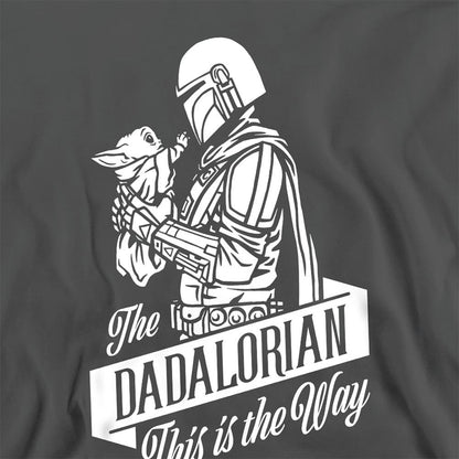 Charcoal - Side - Star Wars: The Mandalorian Unisex Adult Dadalorian Fathers Day Sweatshirt