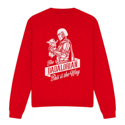 Red - Front - Star Wars: The Mandalorian Unisex Adult Dadalorian Fathers Day Sweatshirt
