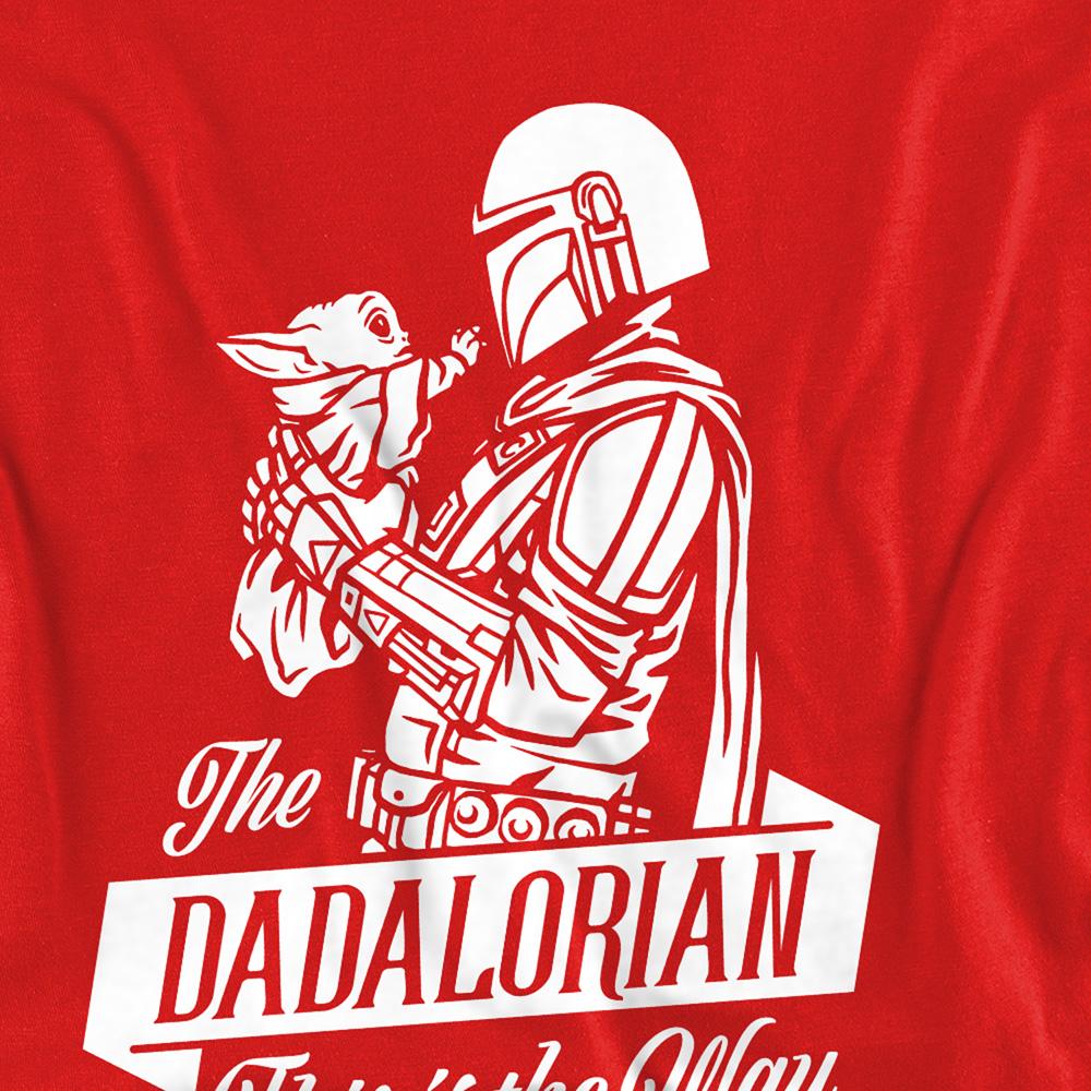 Red - Side - Star Wars: The Mandalorian Unisex Adult Dadalorian Fathers Day Sweatshirt