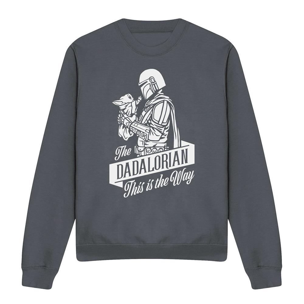 Charcoal - Front - Star Wars: The Mandalorian Unisex Adult Dadalorian Fathers Day Sweatshirt