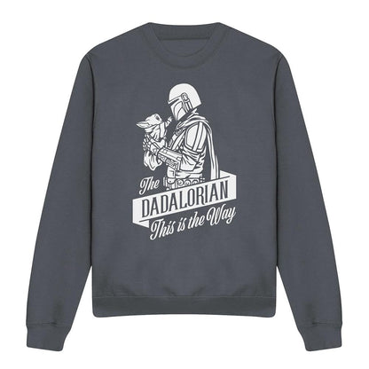 Charcoal - Front - Star Wars: The Mandalorian Unisex Adult Dadalorian Fathers Day Sweatshirt