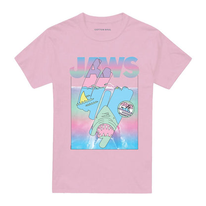 Light Pink - Front - Jaws Unisex Adult Poster 50th T-Shirt