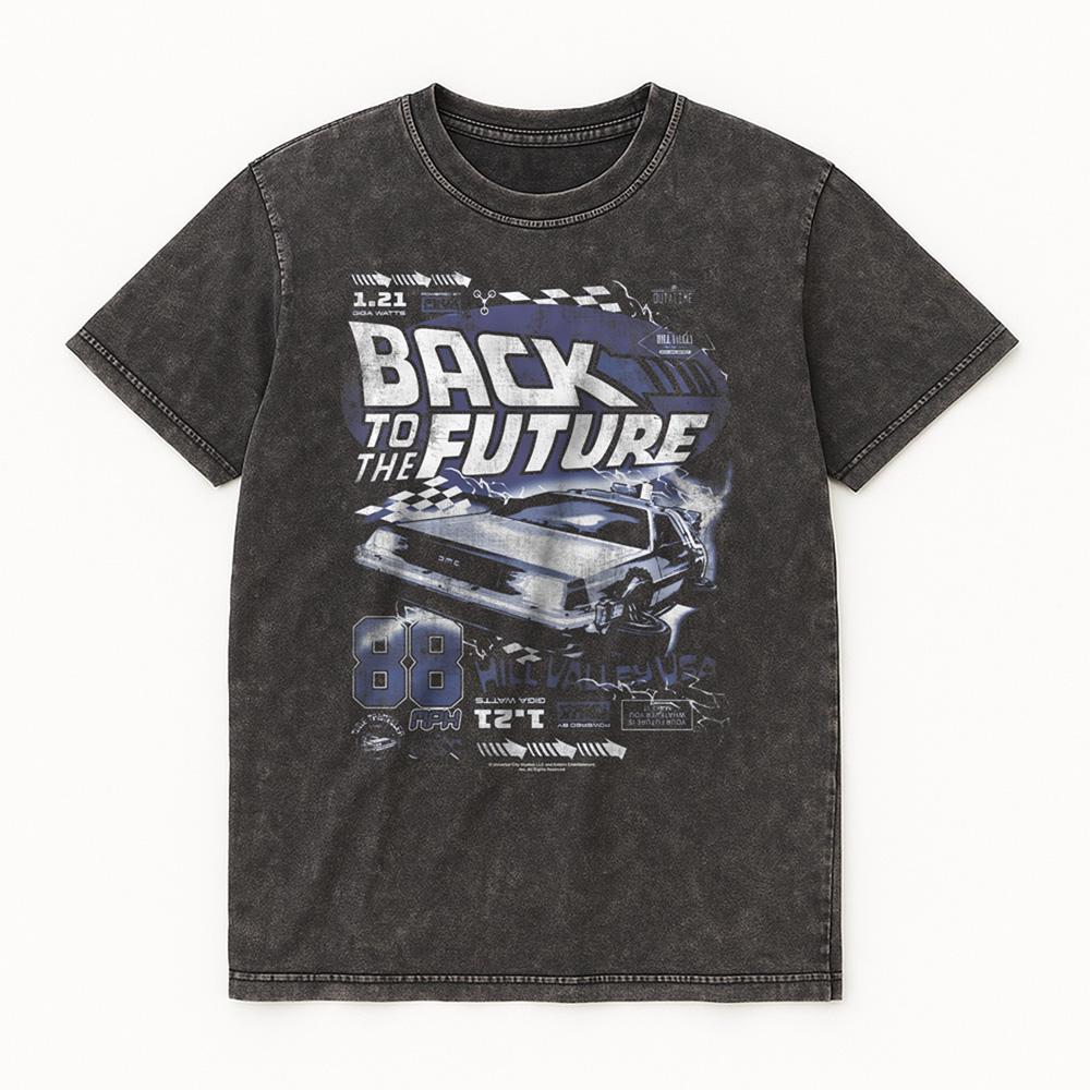 Vintage Wash - Front - Back To The Future Unisex Adult Hill Valley Vintage T-Shirt