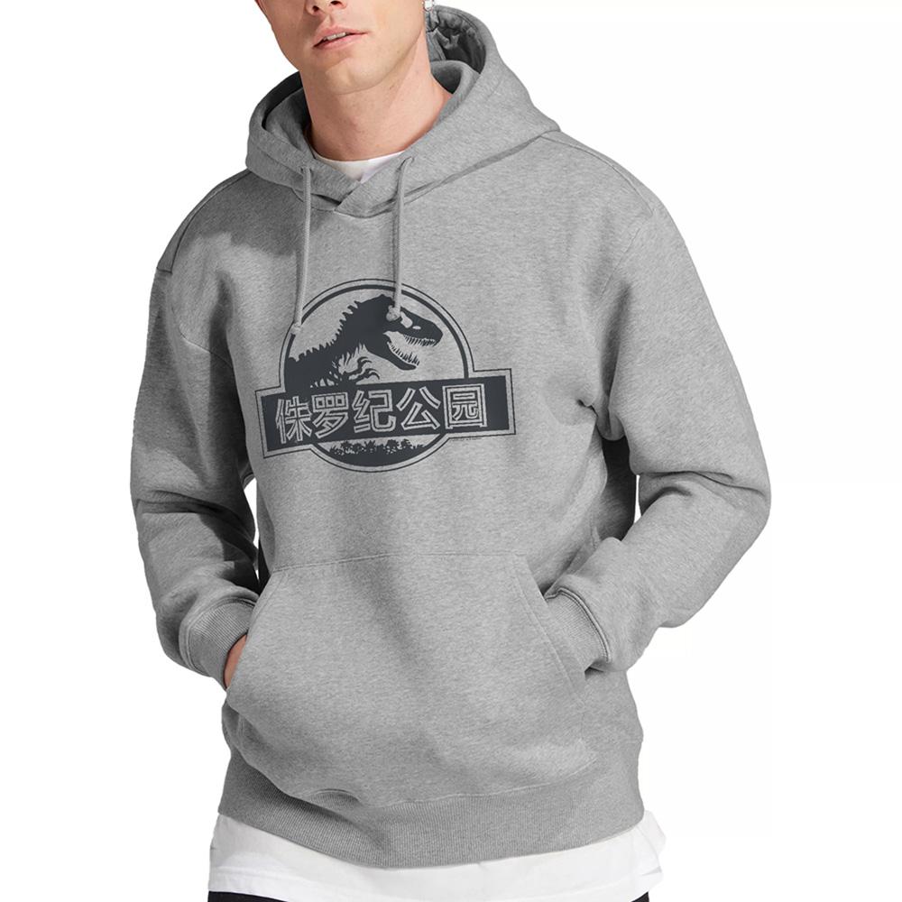 Athletic Heather - Lifestyle - Jurassic Park Unisex Adult Chinese Logo Hoodie