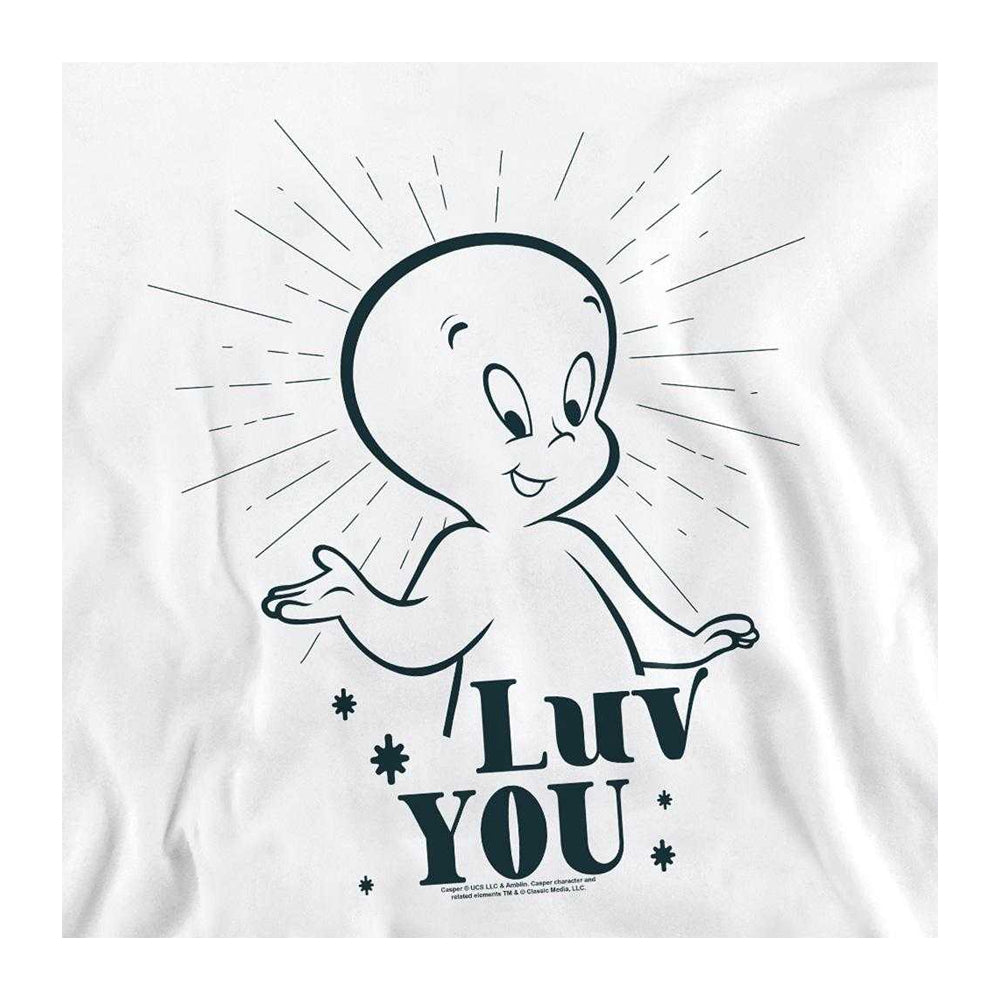 White - Side - Casper Unisex Adult Luv You Lots Long-Sleeved Sweatshirt