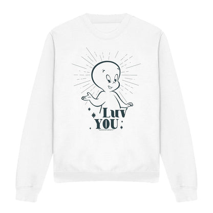 White - Front - Casper Unisex Adult Luv You Lots Long-Sleeved Sweatshirt