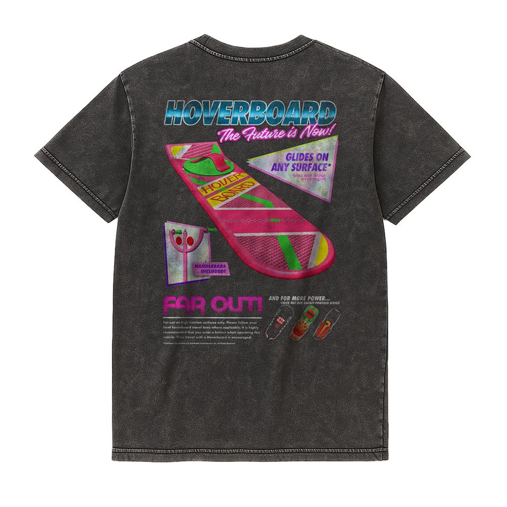 Black - Back - Back To The Future Unisex Adult Hoverboard Advert Ringspun Cotton T-Shirt