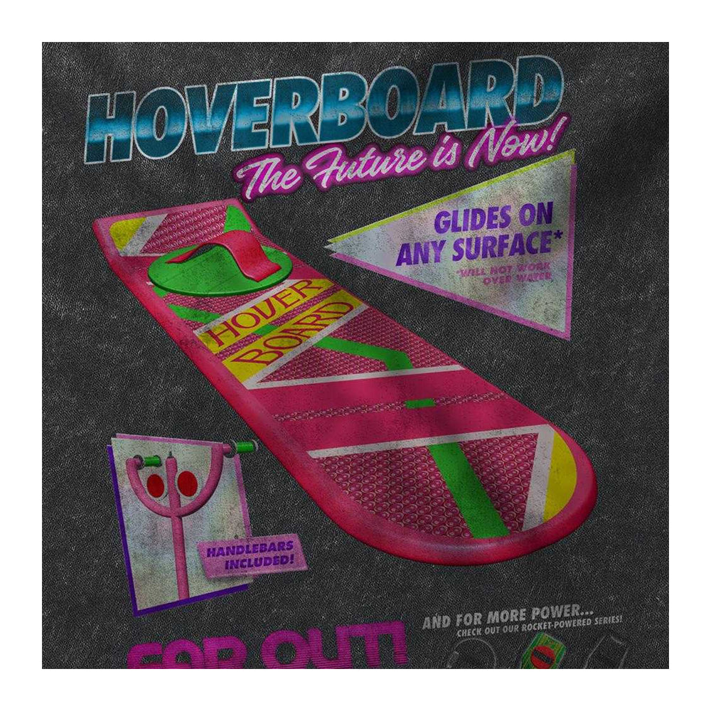Black - Side - Back To The Future Unisex Adult Hoverboard Advert Ringspun Cotton T-Shirt
