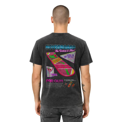 Black - Pack Shot - Back To The Future Unisex Adult Hoverboard Advert Ringspun Cotton T-Shirt