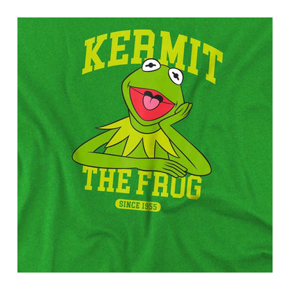Kelly Green - Side - The Muppets Childrens-Kids Kermit Collegic T-Shirt