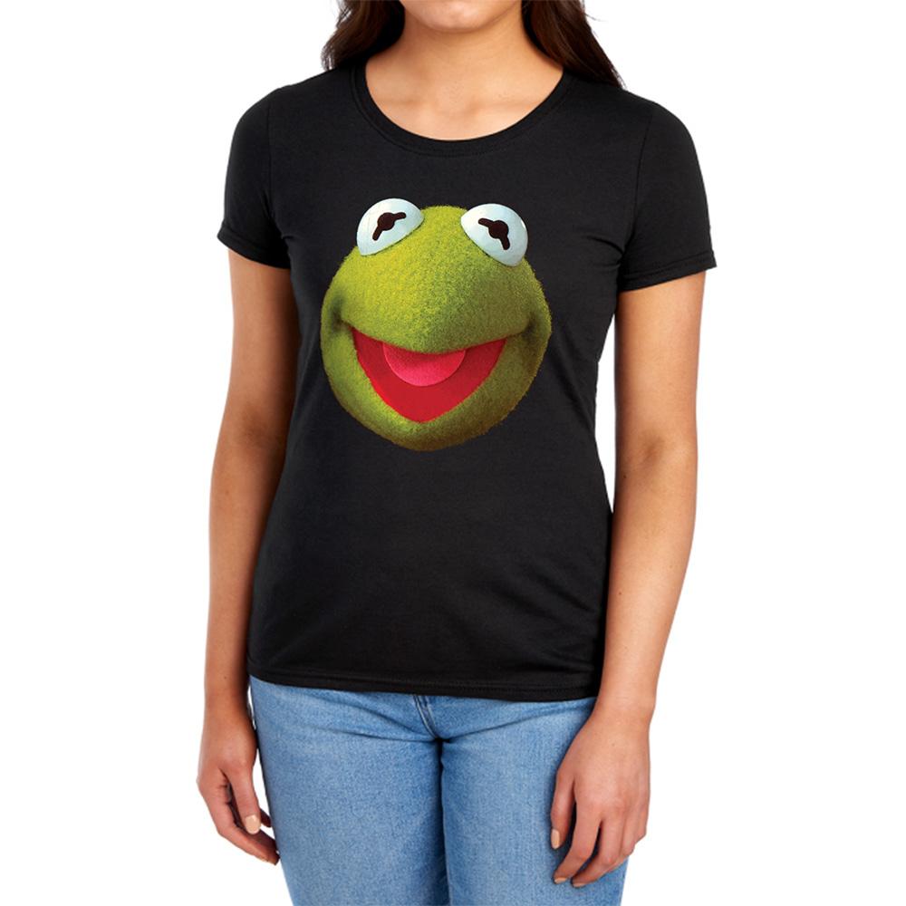 Black - Lifestyle - The Muppets Womens-Ladies Kermit Face Ringspun Cotton Fitted T-Shirt