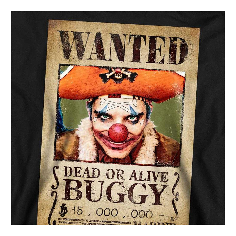 Black - Side - One Piece Unisex Adult Buggy the Clown Long-Sleeved Sweatshirt