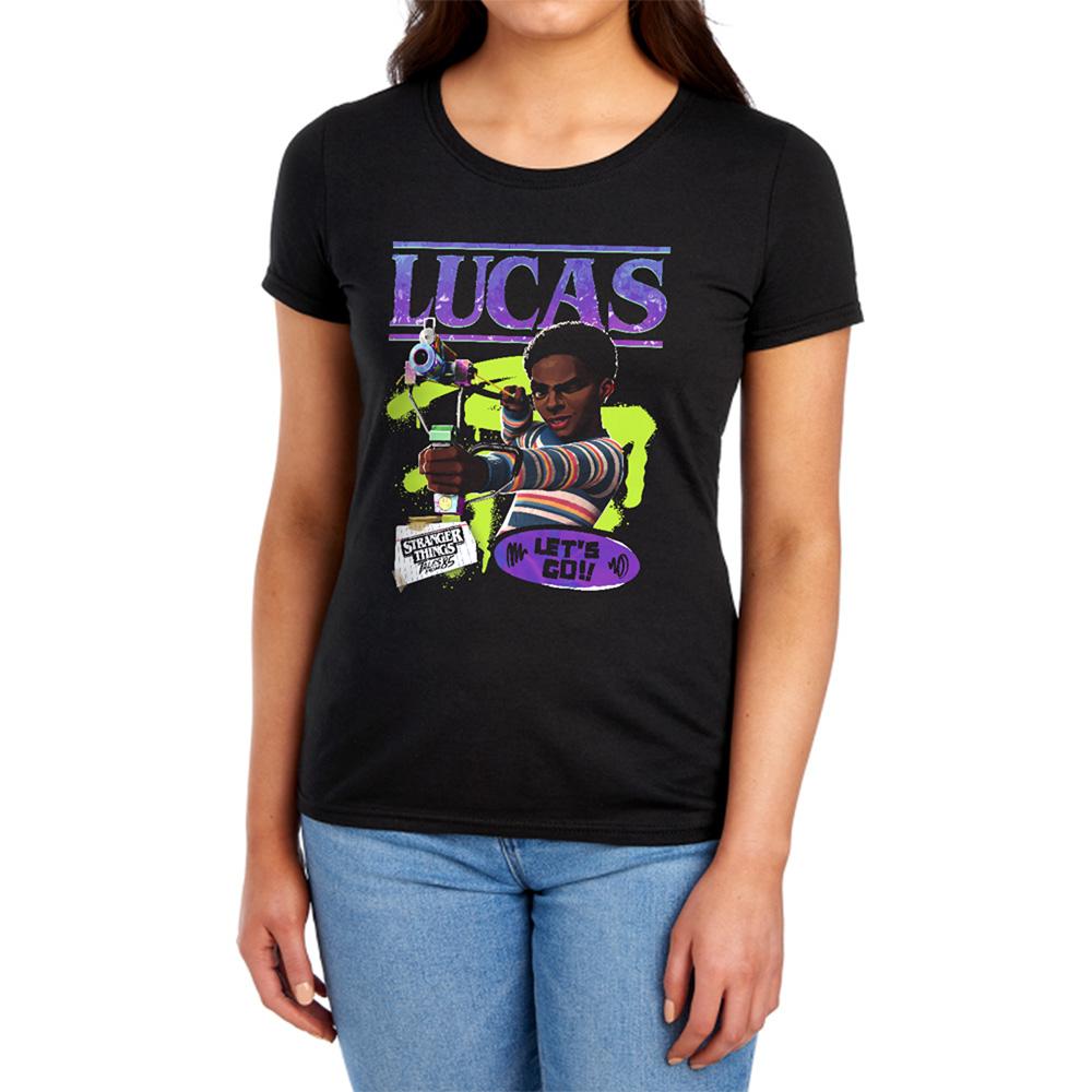 Black - Lifestyle - Stranger Things: Tales from ´85 Womens-Ladies Lucas Stranger Things Fitted T-Shirt