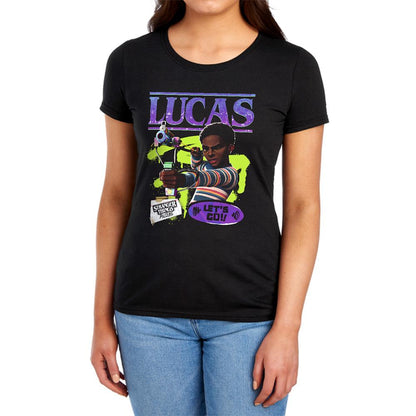 Black - Lifestyle - Stranger Things: Tales from ´85 Womens-Ladies Lucas Stranger Things Fitted T-Shirt