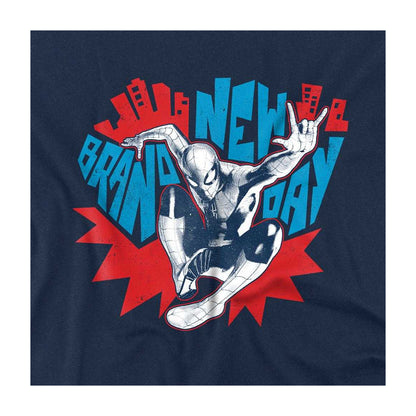 Navy - Side - Spider-Man: Brand New Day Childrens-Kids Street Hero Ringspun Cotton T-Shirt
