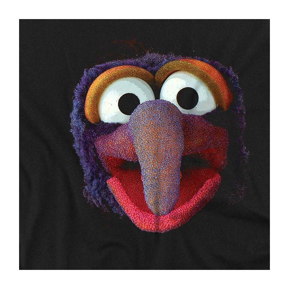 Black - Back - The Muppets Womens-Ladies Gonzo Face Ringspun Cotton Fitted T-Shirt