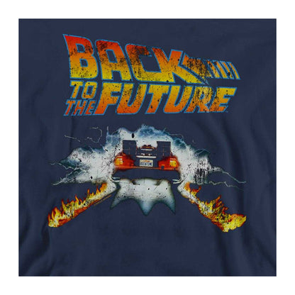 Navy - Side - Back To The Future Unisex Adult Delorean Sweatshirt